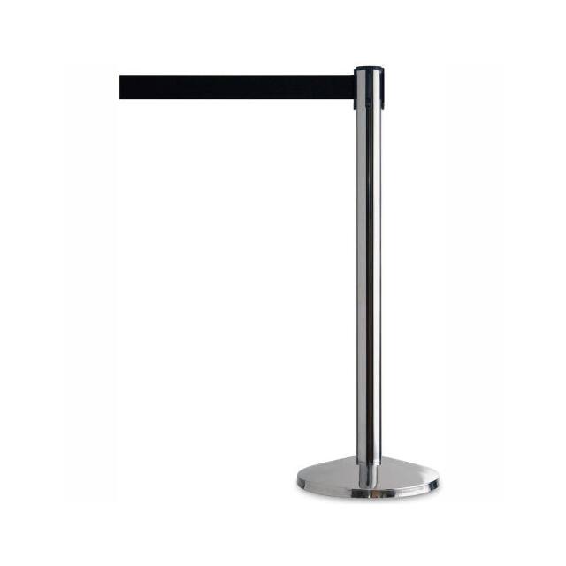 QWAYPOST-1P-B9 STANCHION WITH 7-1/2'L BLACK BEL