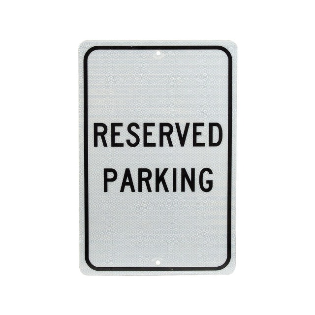 TM5J RESERVED PARKING, ALUMINUM SIGN,