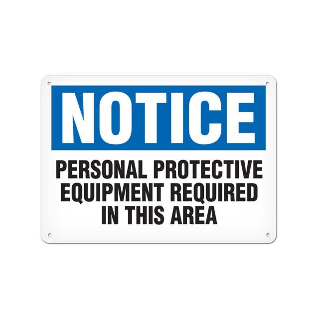 SA4051V 7X10" NOTICE PPE REQUIRED SIGN,