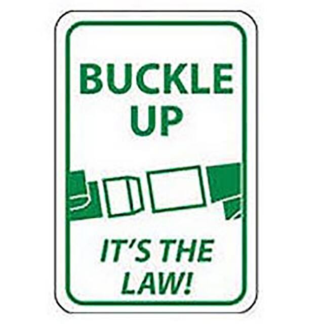 TM135H NMC ALUMINUM SIGN, BUCKLE UP ITS
