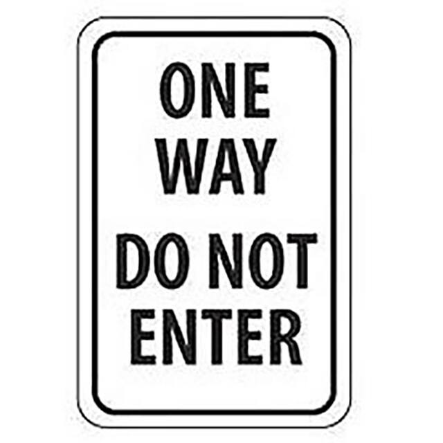 TM73H NMC ALUMINUM SIGN, ONE WAY DO NO