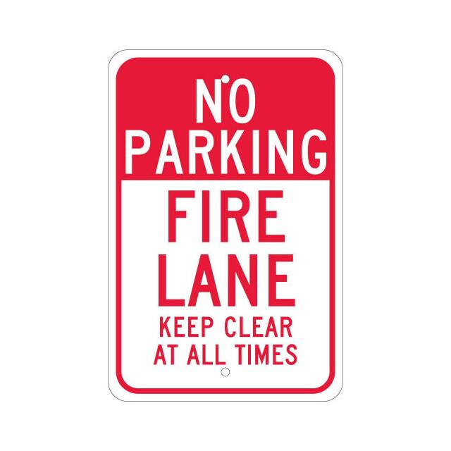 TM47J NMC ALUMINUM SIGN, FIRE LANE KEE