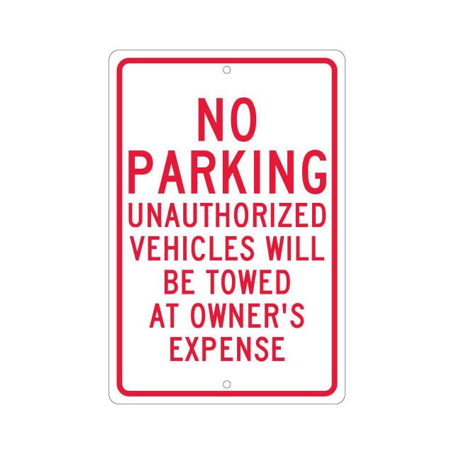 TM12H NMC ALUMINUM SIGN, NO PARKING UN