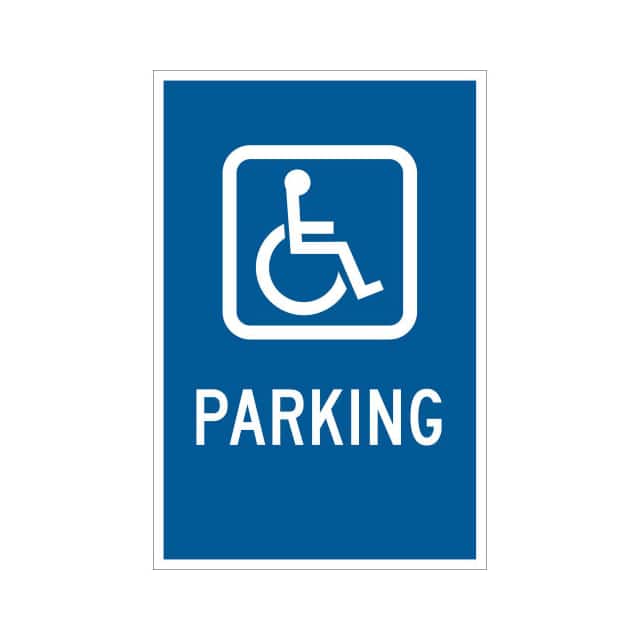 91362 HANDICAPPED PARKING SIGN, BLUE/W