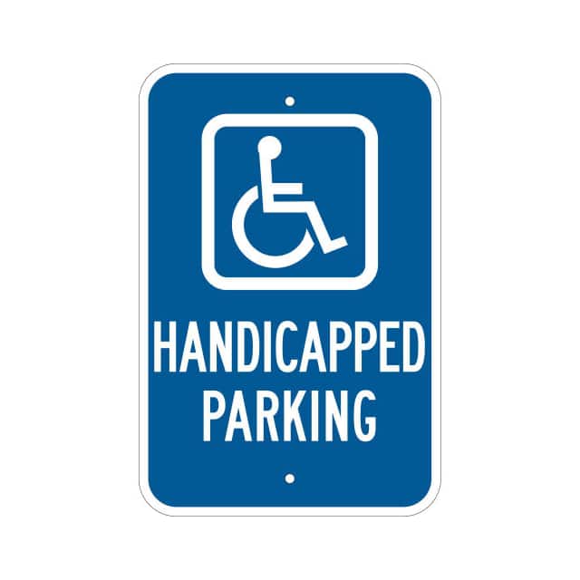 103780 HANDICAPPED PARKING SIGN, BLUE/W