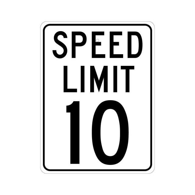 TM18J NMC TRAFFIC SIGN, 10 MPH SPEED L