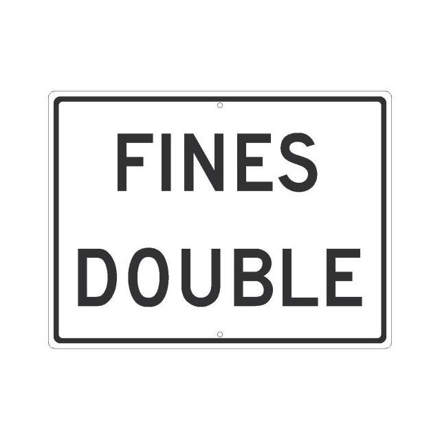 TM528J TRAFFIC SIGN, FINES DOUBLE, 18X2