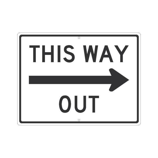 TM535J NMC TRAFFIC SIGN, THIS WAY OUT W