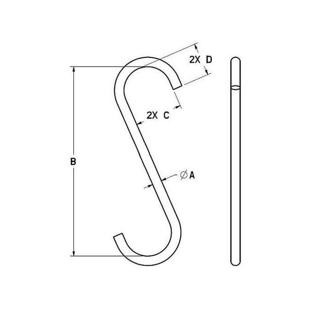 14193 M&W 9/16" S-HOOK, STYLE A