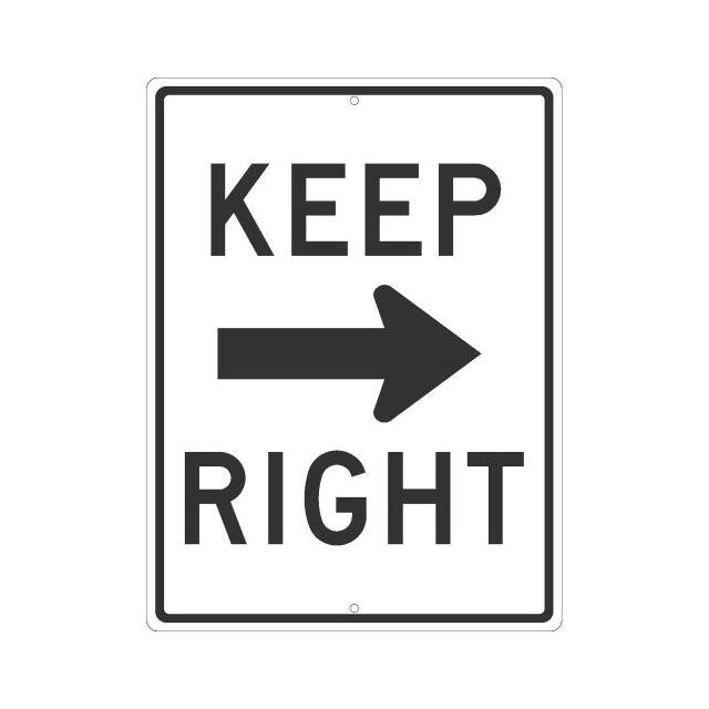 TM530K NMC TRAFFIC SIGN, KEEP RIGHT ARR