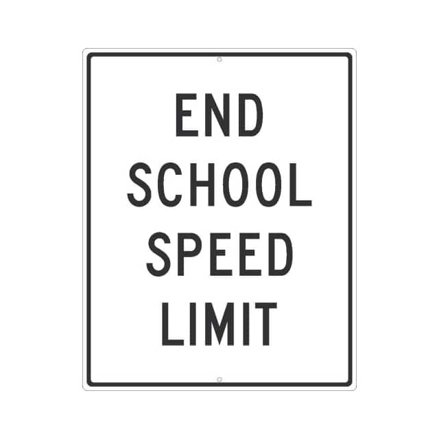 TM601J NMC TRAFFIC SIGN, END SCHOOL SPE