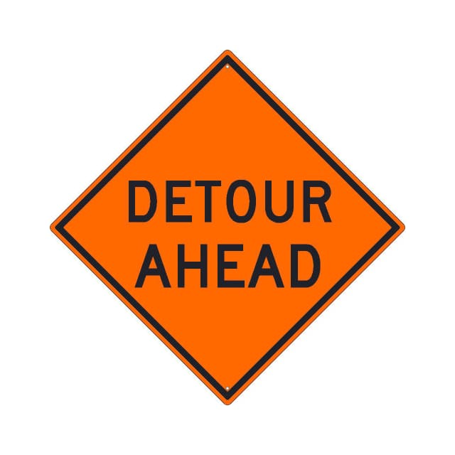 TM176K NMC TRAFFIC SIGN, DETOUR AHEAD S