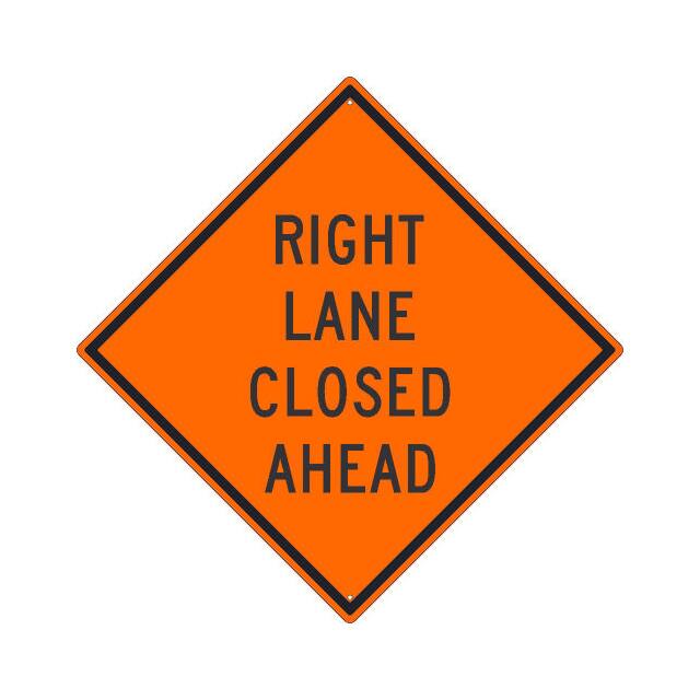 TM180K NMC TRAFFIC SIGN, RIGHT LANE CLO