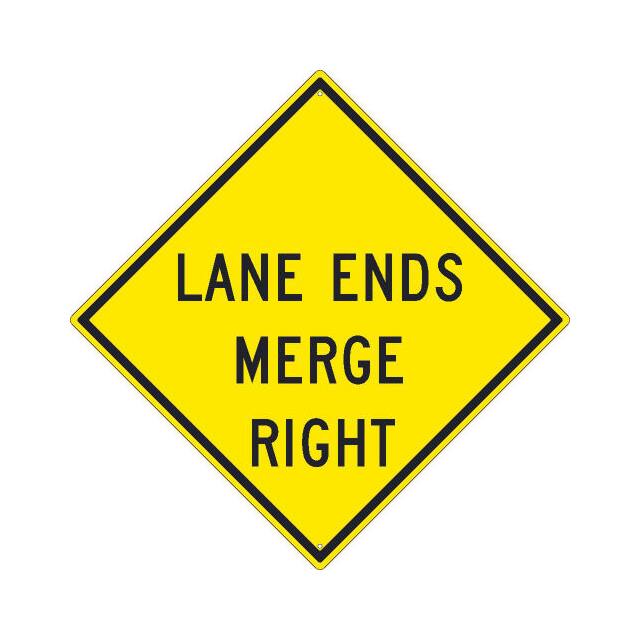 TM261K NMC TRAFFIC SIGN, LANE ENDS MERG