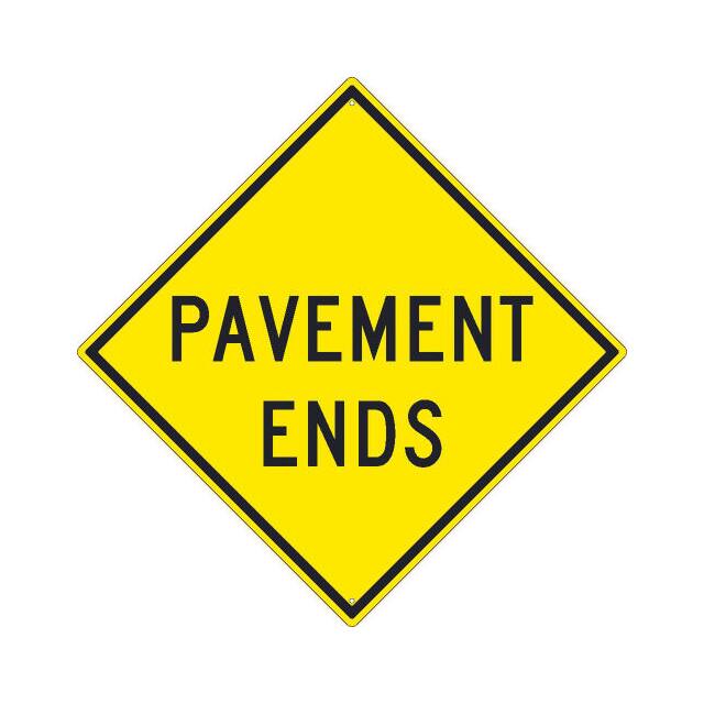 TM262K NMC TRAFFIC SIGN, PAVEMENT ENDS