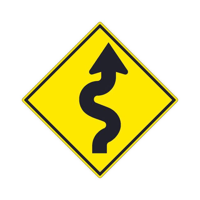TM242K NMC TRAFFIC SIGN, WINDING ROAD A