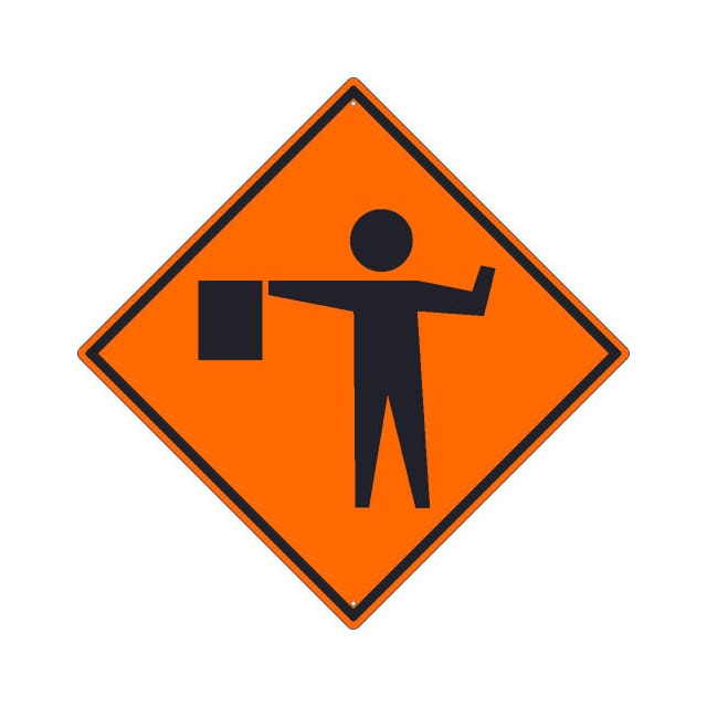 TM181K NMC TRAFFIC SIGN, FLAGGER AHEAD