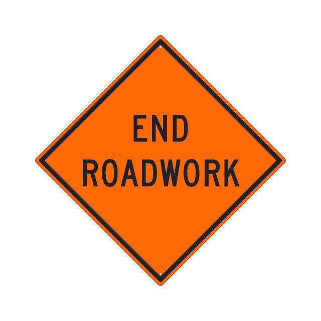 TM191K NMC TRAFFIC SIGN, END ROADWORK S