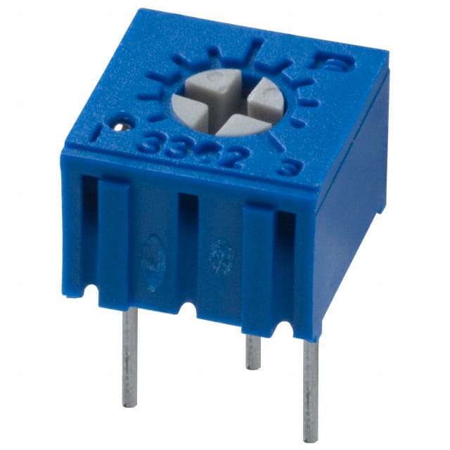 3362P-1-101LF The Bourns 3362P-1-101LF is a 100 Ohm trimmer potentiometer with a 0.5W power rating and ±10% tolerance. It features a Cermet resistive material and PC pin termination for through-hole mounting.