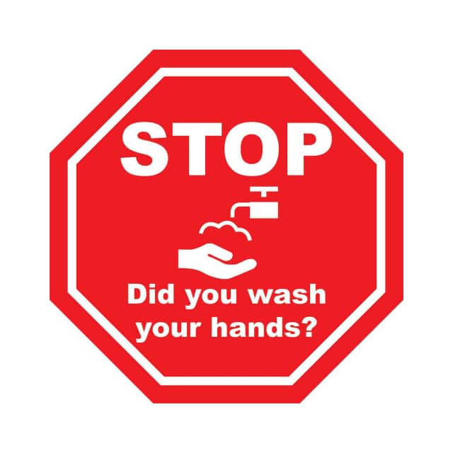 B2354899 12'' ROUND STOP WASH YOUR HANDS