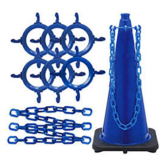 93226-6 TRAFFIC CONE & CHAIN KIT, BLUE