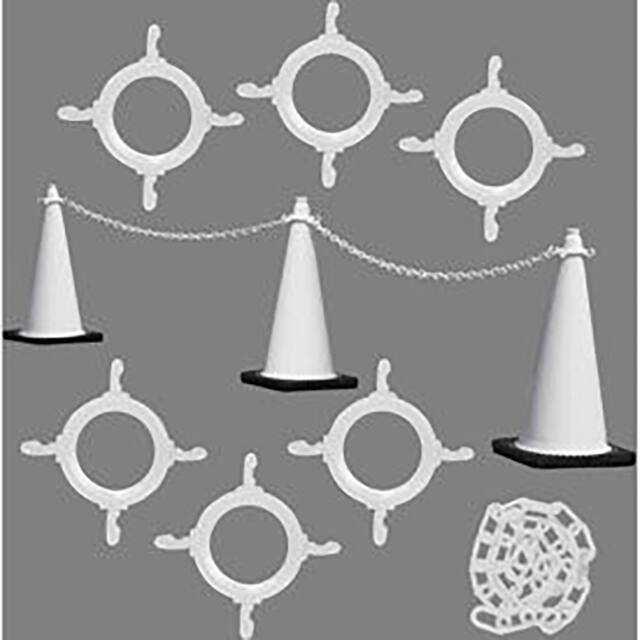 93201-6 TRAFFIC CONE & CHAIN KIT, WHITE