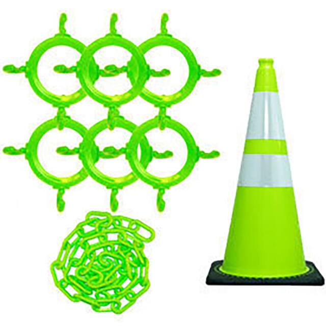 93277-6 TRAFFIC CONE & CHAIN KIT W/REFLE