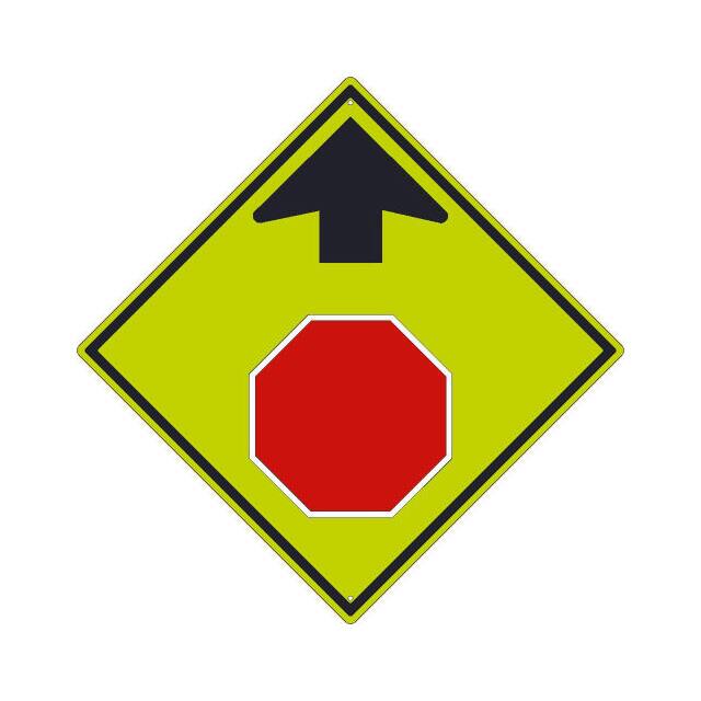 TM609DG NMC TRAFFIC SIGN, STOP AHEAD W/A