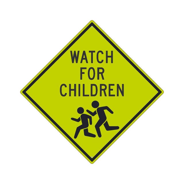 TM184DG NMC TRAFFIC SIGN, WATCH FOR CHIL