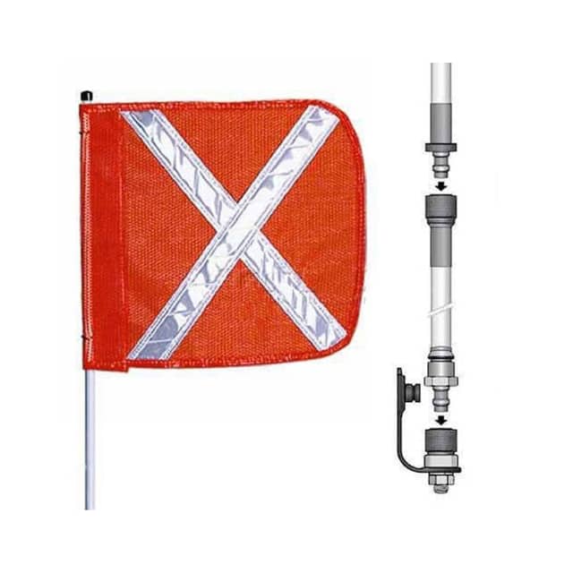 FS12X-SPQD-O CHECKERS 12' SPLIT POLE WARNING