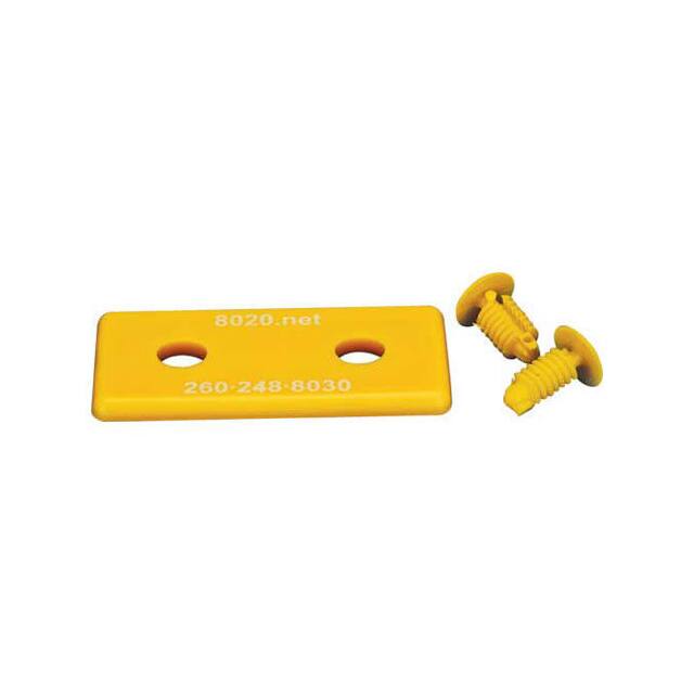 2025YEL 1020 END CAP, 1X2X1/8", YELLOW