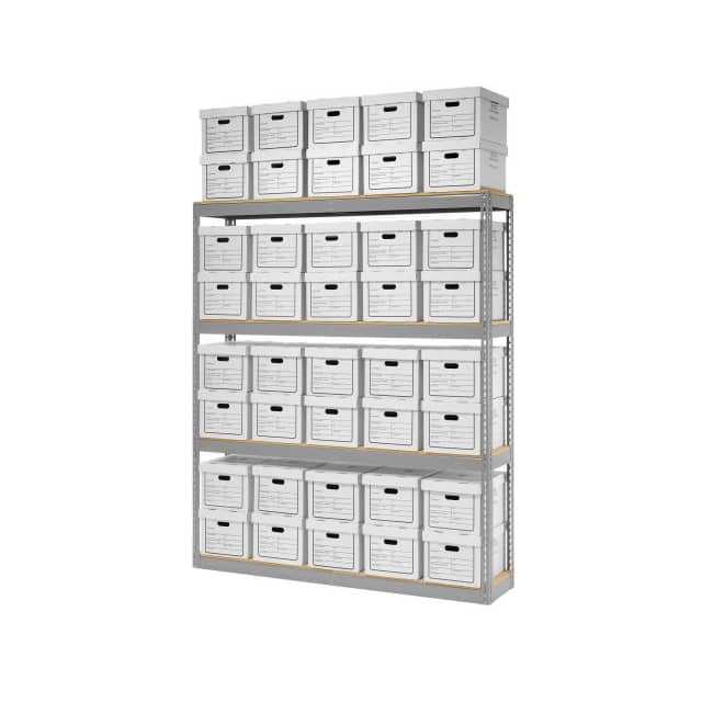 130102 RECORD STORAGE RACK W/40 BOXES,