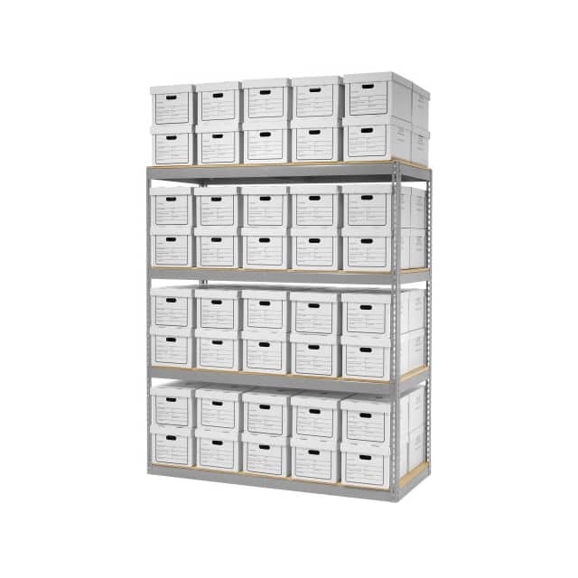 130103 RECORD STORAGE RACK W/80 BOXES,
