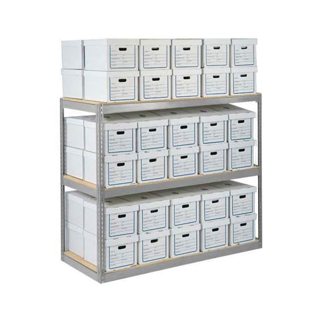 130098 RECORD STORAGE RACK W/18 BOXES,