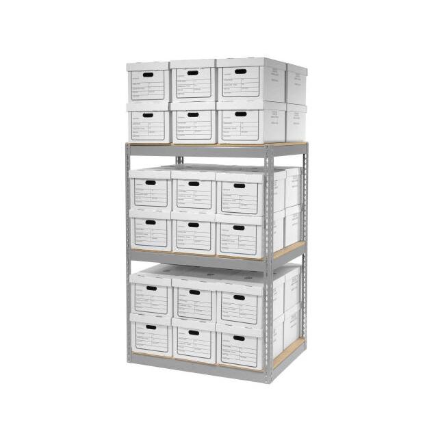 130099 RECORD STORAGE RACK W/36 BOXES,