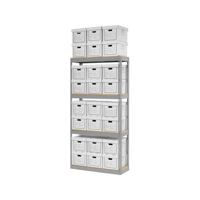 130111 RECORD STORAGE RACK W/24 BOXES,