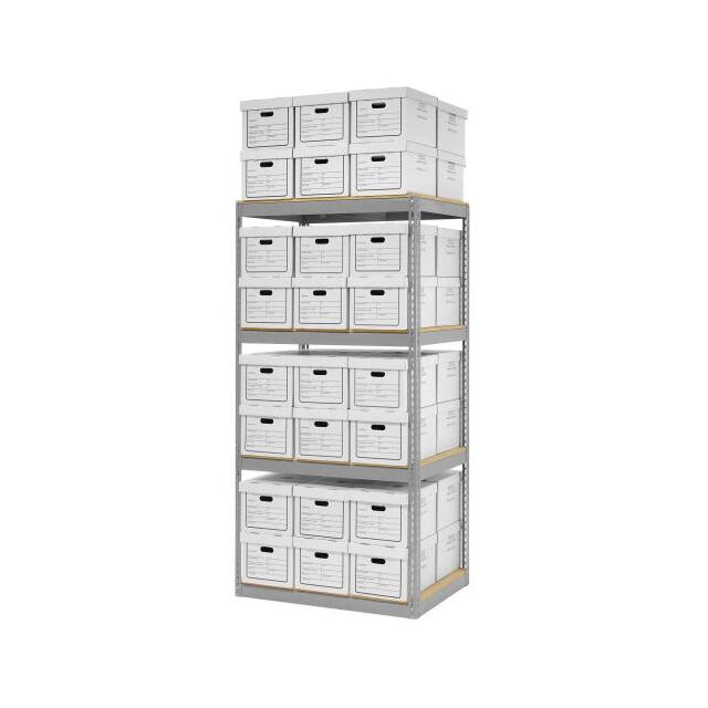 130112 RECORD STORAGE RACK W/48 BOXES,