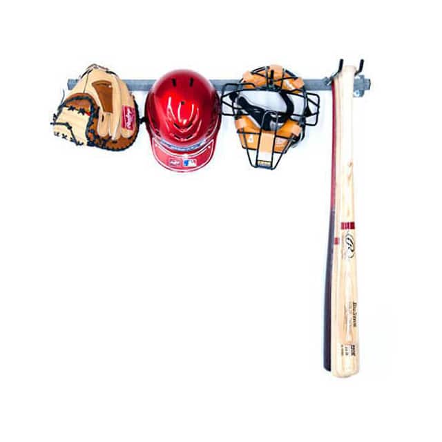 6002 BASEBALL RACK, 5 BASEBALL BATS,