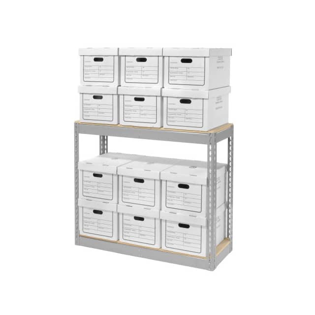 130152 RECORD STORAGE RACK W/12 BOXES,