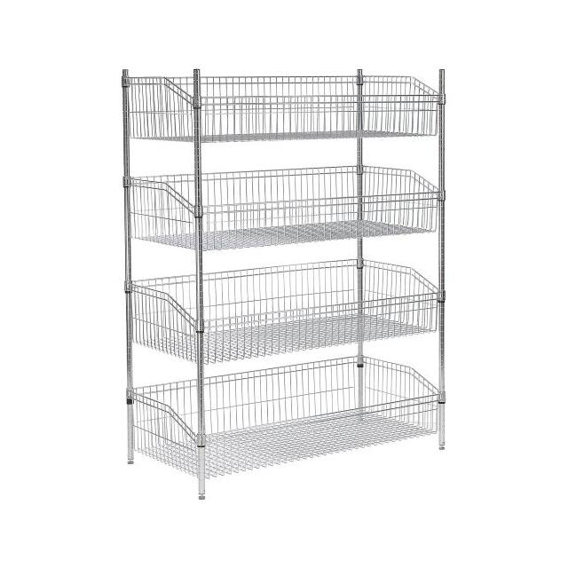 WB18366C (4) BASKET WIRE SHELF, 36"W X 18