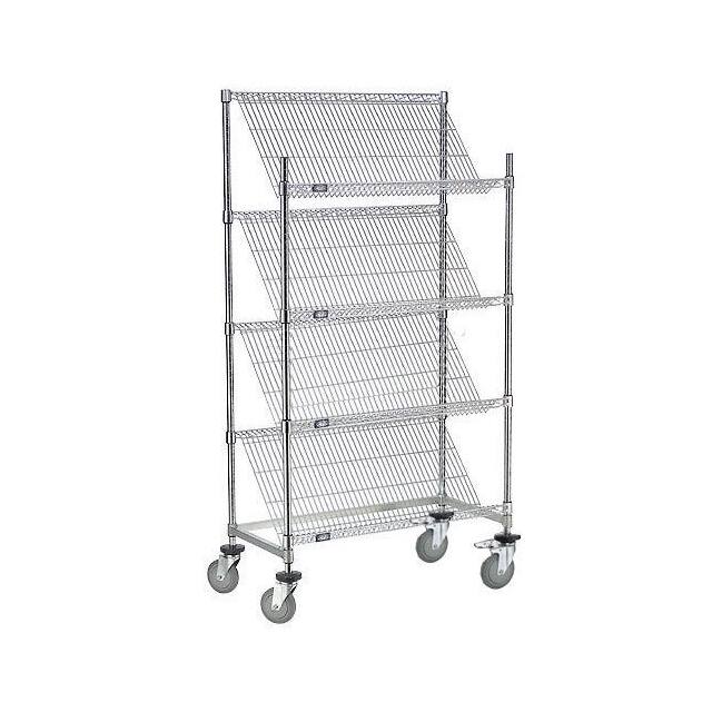 504104B SLANT WIRE SHELVING TRUCK, 4 SHE