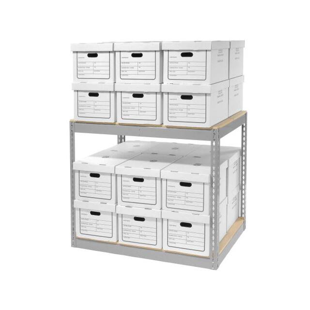 130153 RECORD STORAGE RACK W/24 BOXES,
