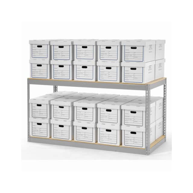 130155 RECORD STORAGE RACK W/40 BOXES,