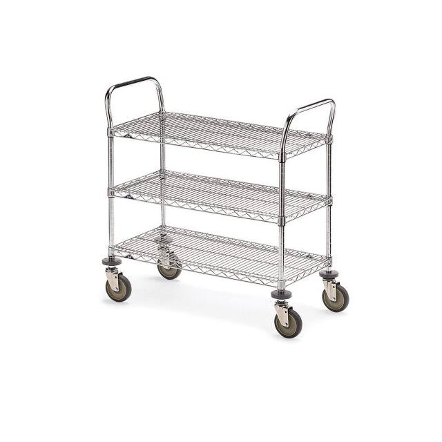 5451900 THREE-SHELF WIRE CARTS, 48"W X 1
