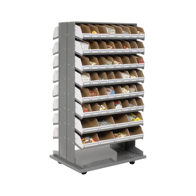 235206 MOBILE DOUBLE SIDED BIN RACK W/(