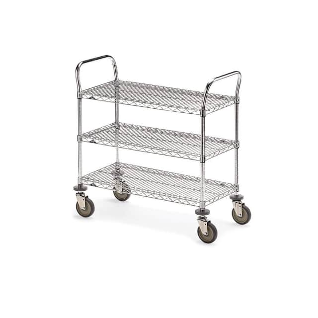 5453400 THREE-SHELF WIRE CARTS, 60"W X 2