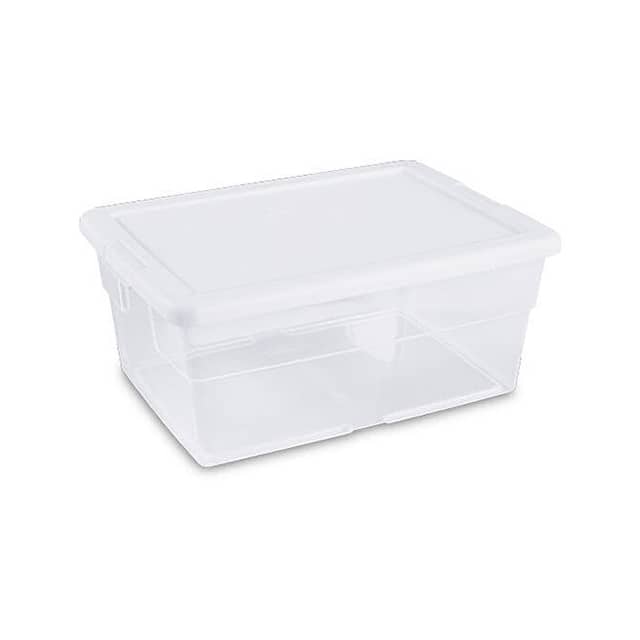 16448012 16 QUART CLEAR STORAGE TOTE W/WH
