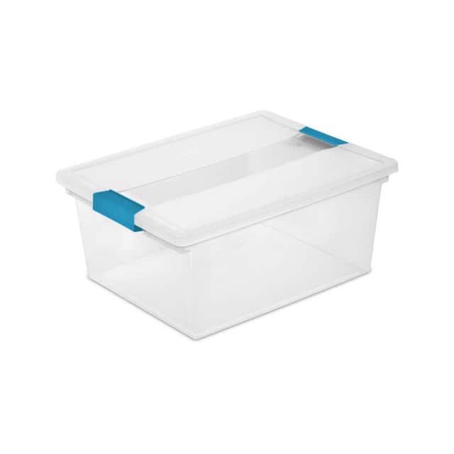 19658604 DEEP CLIP CLEAR STORAGE BOX W/LA