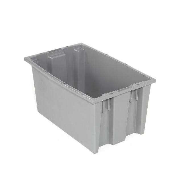 35185GREY STACK AND NEST TOTE BOX, 18X11X9