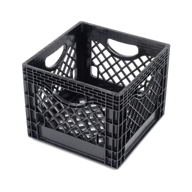 MC1313-11Black DAIRY MILK CRATE W/ MESH SIDES &